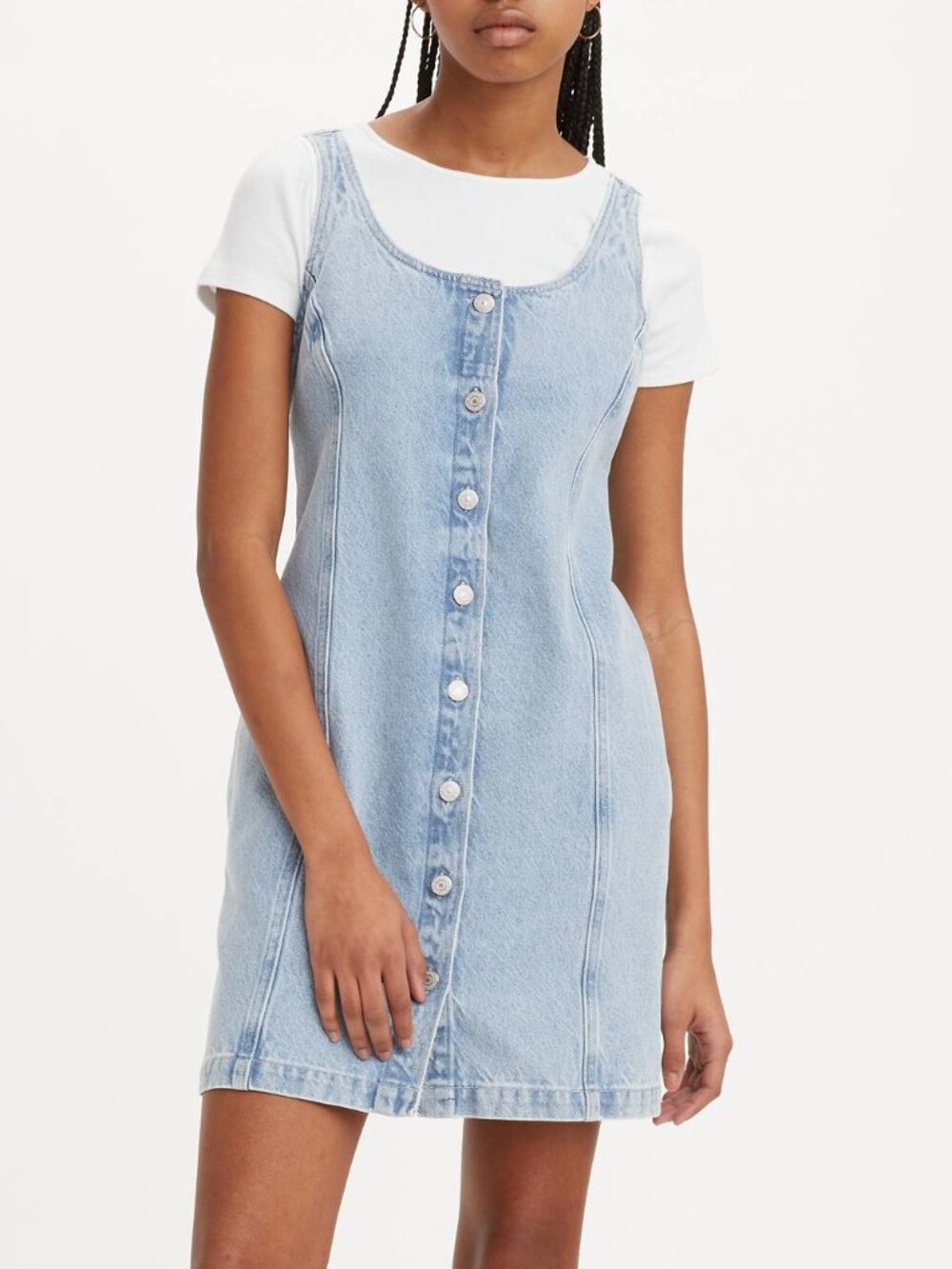 Levi's Tuli Denim Denim Button Front Mini Dress XS